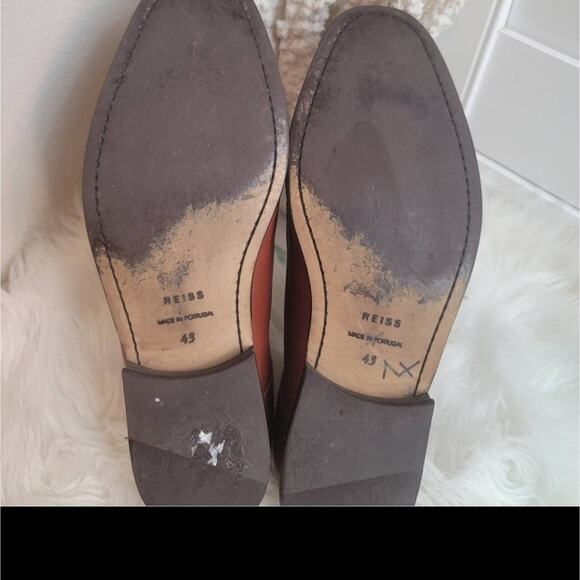 REISS Cognac Rivington Leather Double Monk Strap Dress Shoes Almond Toe Formal main image 9